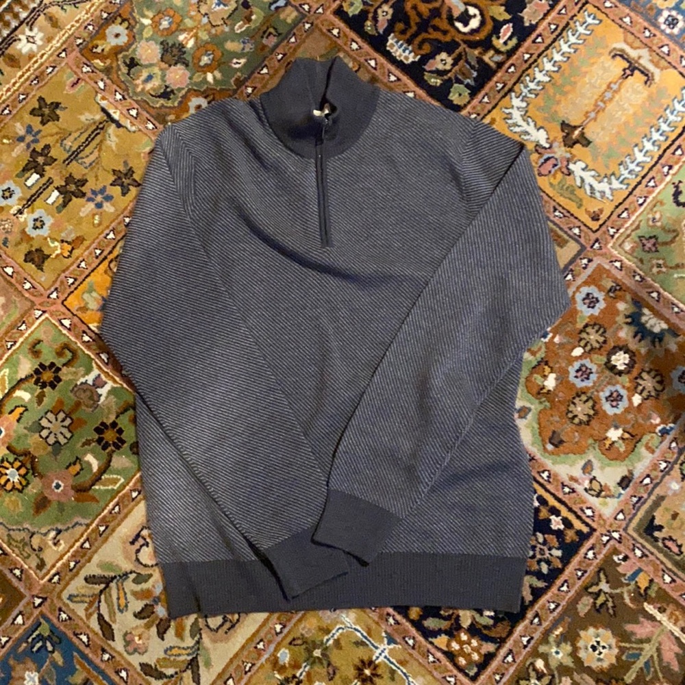 Men’s merino wool quarter zip sweater